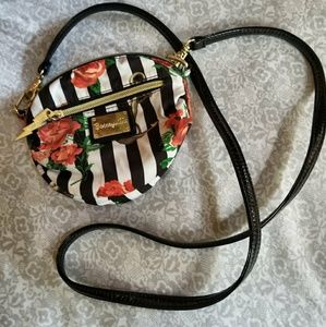 Betsey Johnson Silky Striped Pouch Purse
